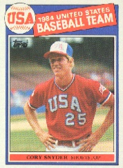 1985 Topps Baseball Cards      403     Cory Snyder OLY RC